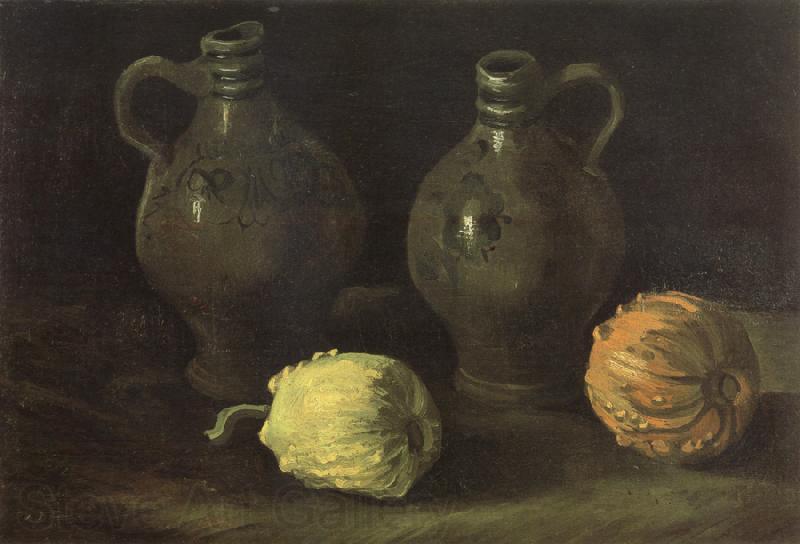 Vincent Van Gogh Still life with Two Jars and Two Pumpkins (nn04) France oil painting art